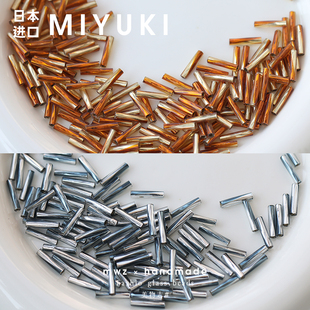 日本进口御幸金银色2.7x12mm螺旋管珠DIY婚纱礼服手链配件材料