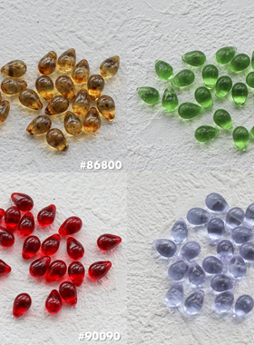 （5颗）进口捷克珠6*9mm水滴珠琉璃珠手工DIY串珠手链项链材料
