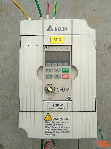 台达变频器VFD022M43B，剪线拆机，功能正常，议价