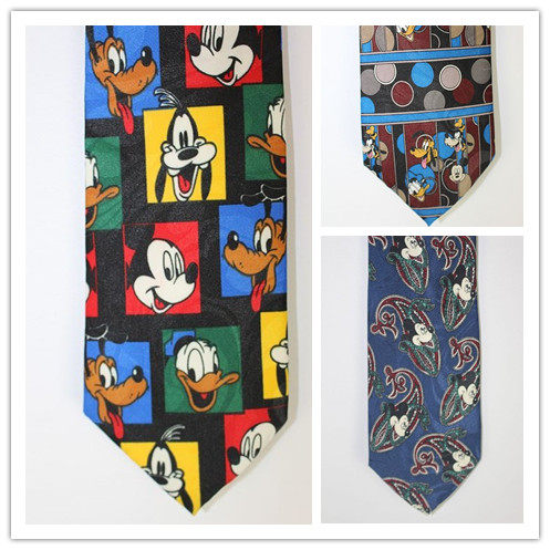 disne迪士尼创意个性英伦卡通图案领带米奇米老鼠唐老鸭现货秒发