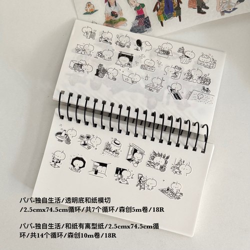 ●JY杂货●现货苹果爸爸文创手帐拼贴人物格子胶带 装饰ins