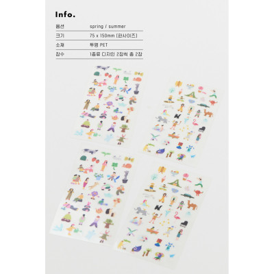 ●JY杂货●国内现货韩国analogue keeper彩色人物贴纸手帐拼贴ins
