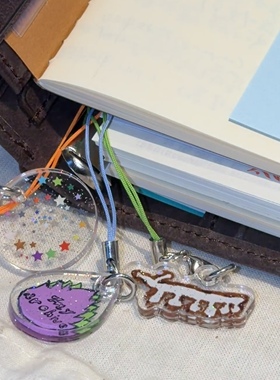 ●JY杂货●现货寄售nemosissy彩色星星虫虫紫草亚克力挂件手帐ins