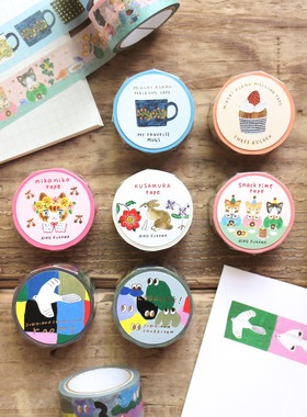 ●JY杂货●国内现货日本表现社布川爱子彩色猫咪金箔胶带手帐拼贴