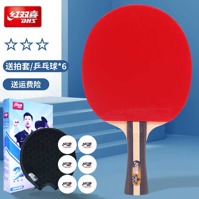 DHS红双喜乒乓球拍送拍套/乒乓球