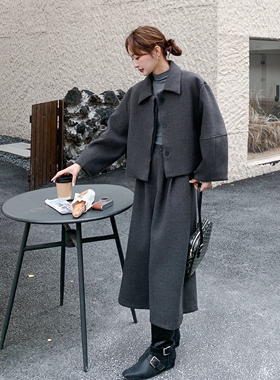 现货！现货！夹棉加厚羊毛呢两件套2C212-G196-P215-K318