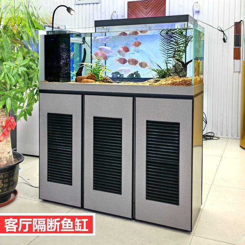 原生溪流缸现做家用落地客厅中大型一米二鱼缸玄关套简约鱼缸现代