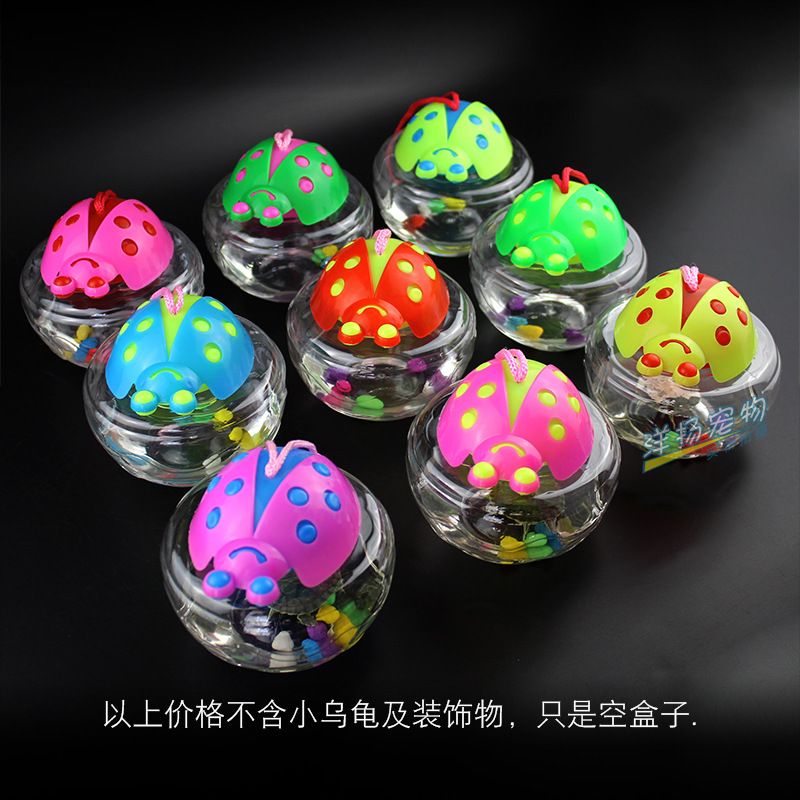 小鱼缸手提乌龟盒透明塑料迷你宠物饲养盒甲壳虫龟瓶摆摊鱼瓶儿童