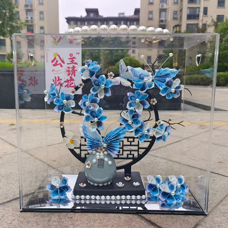亚克力透明花盒七夕情人节