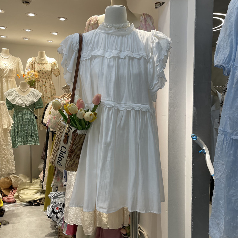 刺绣波浪边仙女裙