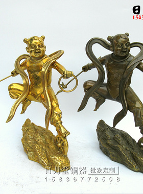 黄铜哪吒李靖中坛元帅托塔天王