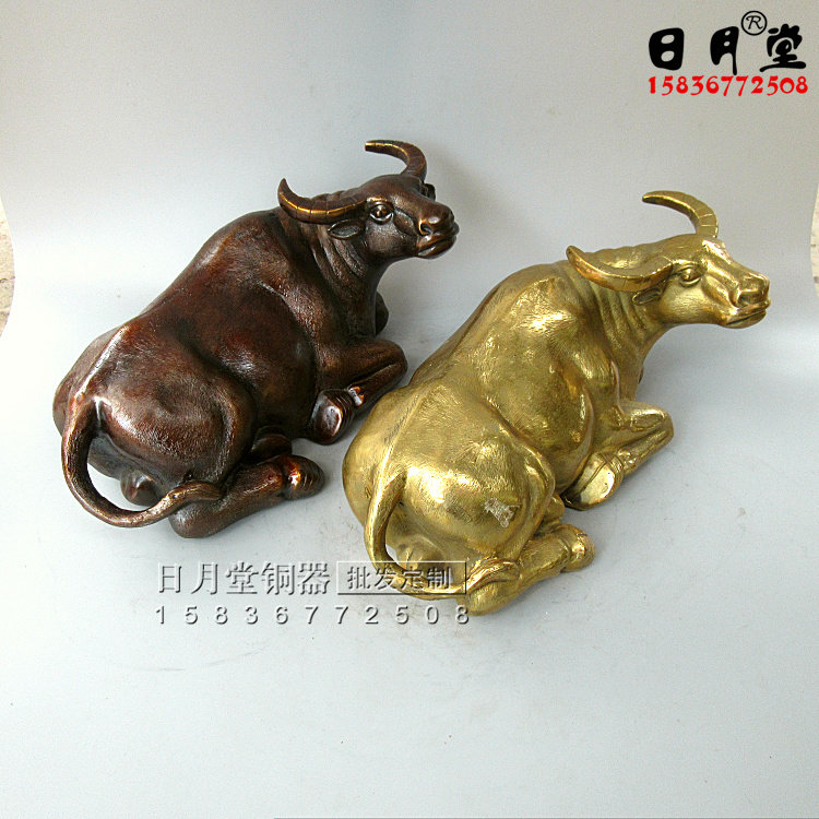 黄铜纯铜卧牛 大号卧牛 复古紫铜色卧牛精工铜生肖牛铜水牛牛