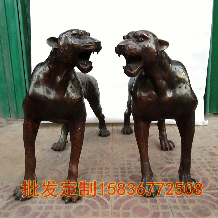 铜器纯铜大号猎豹 铜金钱豹 铜豹子 非洲豹 财摆件招财