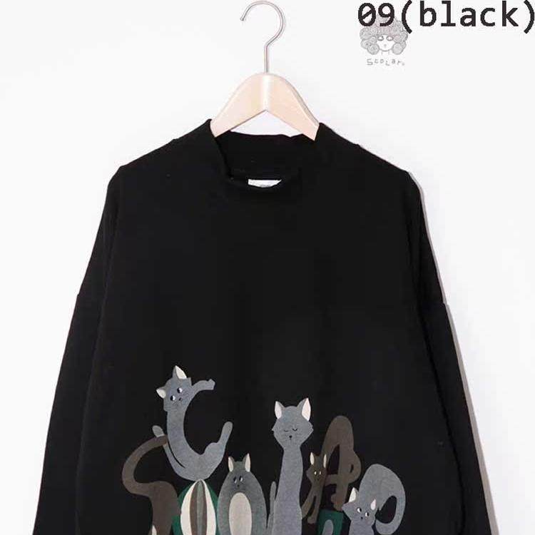 丝柯乐前短后长印花T恤