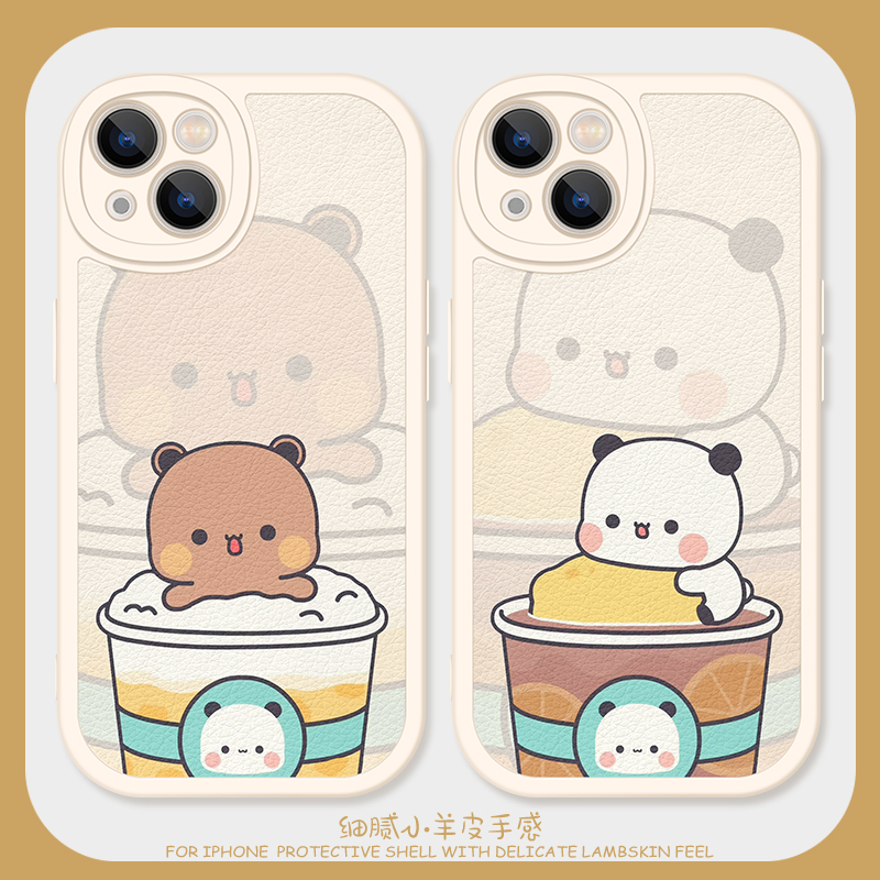 泡澡一二布布情侣手机壳