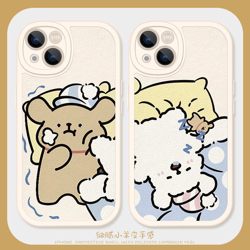 睡觉线条小狗情侣iPhone11手机壳