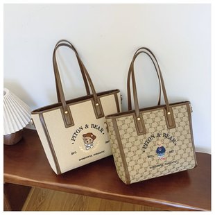 北包包设计感休闲单肩包大容量托特包通勤上下班包包撞色百搭女包