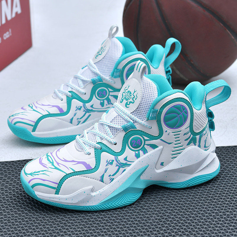 篮球鞋男女秋冬防滑耐磨减震皮面防水学生大童休闲运动鞋高帮战靴