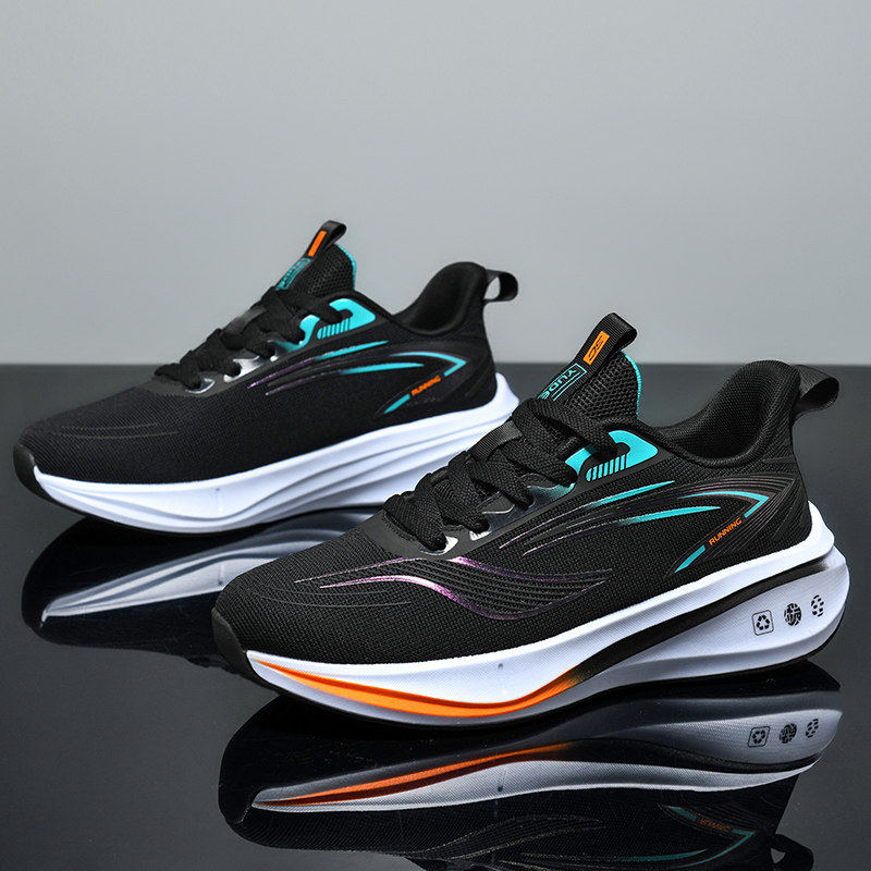 跑步鞋男春季透气大码运动鞋初中学生中考防滑减震碳板竞速跑步鞋