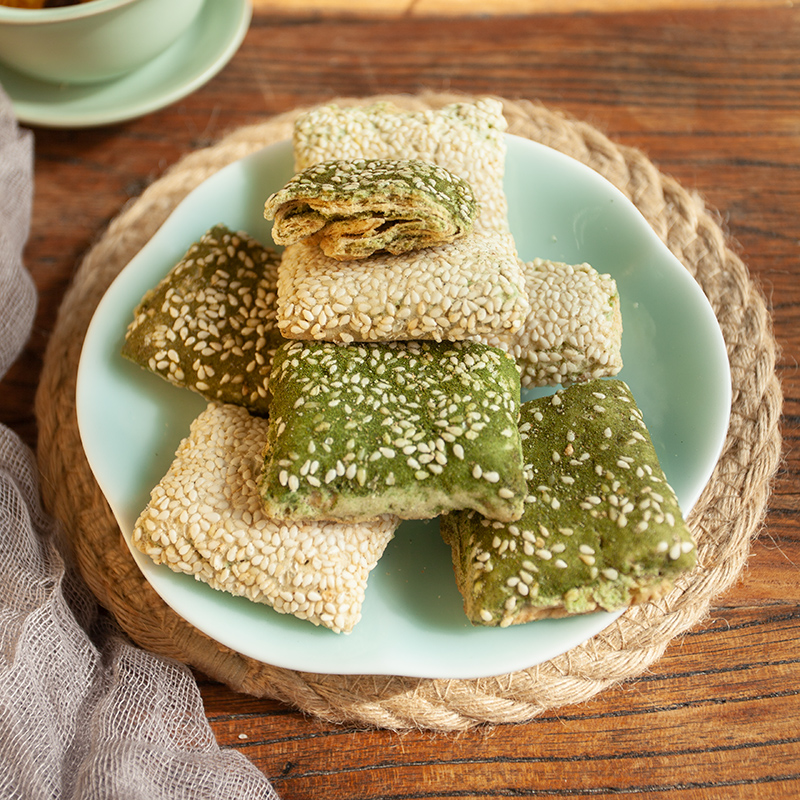 宁波奉化溪口特产千层饼传统手工糕点海苔味千层苔条香酥饼零食