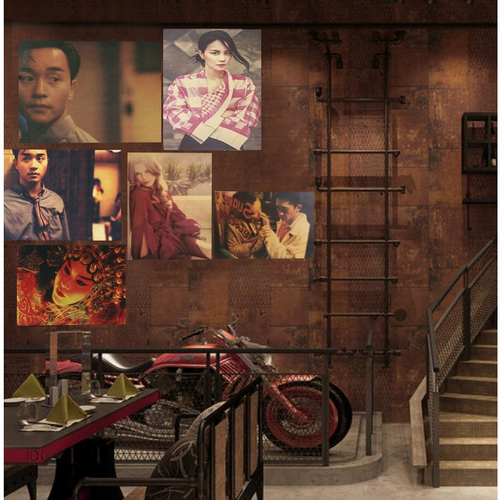 Классический ретро кожаный постер, обои, кофейная наклейка, ностальгия