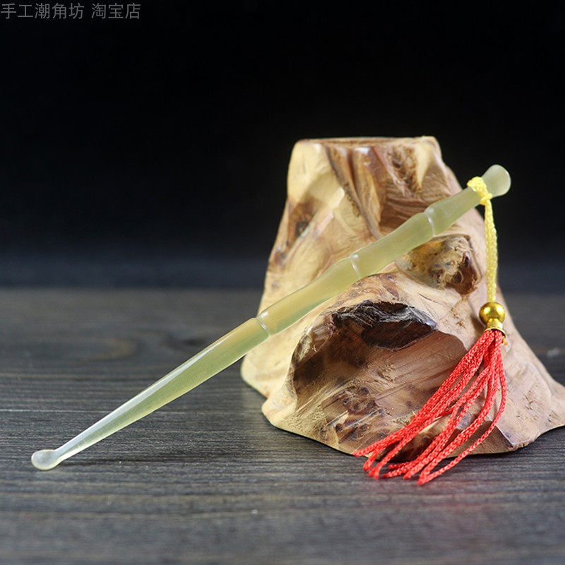 天然牛角羊角掏耳勺软头扒耳朵扣耳屎挖耳勺儿童成人采耳清洁工具