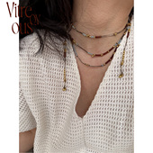 VITREQYOUS「敦煌博物馆」民族异域风度假编织绳多圈原创设计长链