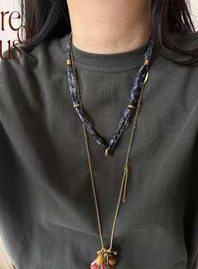 VITREQYOUS波西米亚布艺项链