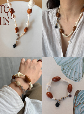 VITREQYOUS「敦煌博物馆」中古中式雕塑感橄榄珠原创手作首饰套件