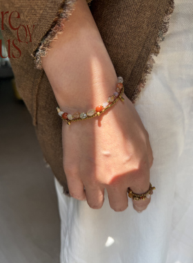 VITREQYOUS「罗马假日」ins民族风水晶玛瑙随行能量石双股饰品