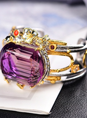 意大利工艺手镯925紫水晶