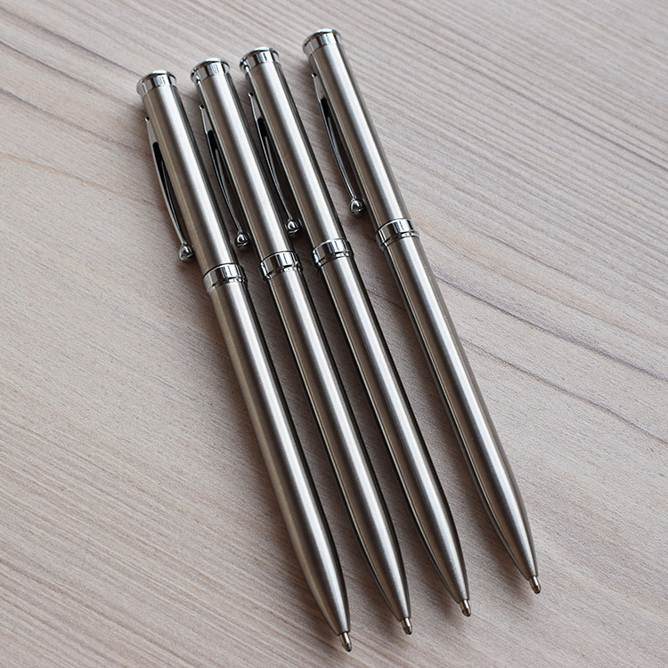 2 팩 회전식 스테인레스 스틸 볼펜 금속 펜 비즈니스 쓰기 펜 블루 블랙 유성 볼펜