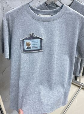 欧洲站女装新款时尚卡通字母猫咪刺绣修身显瘦百搭短袖T恤ins上衣