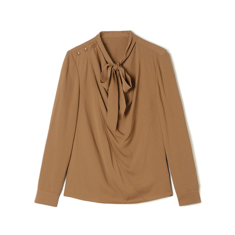 2026年春Outlets正品 高端LH系列职业女性气质上衣纯色长袖衬衫女