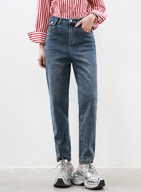 Outlets专柜撤柜正品 KZ春装2026新款高腰微弹长裤遮胯宽牛仔裤女