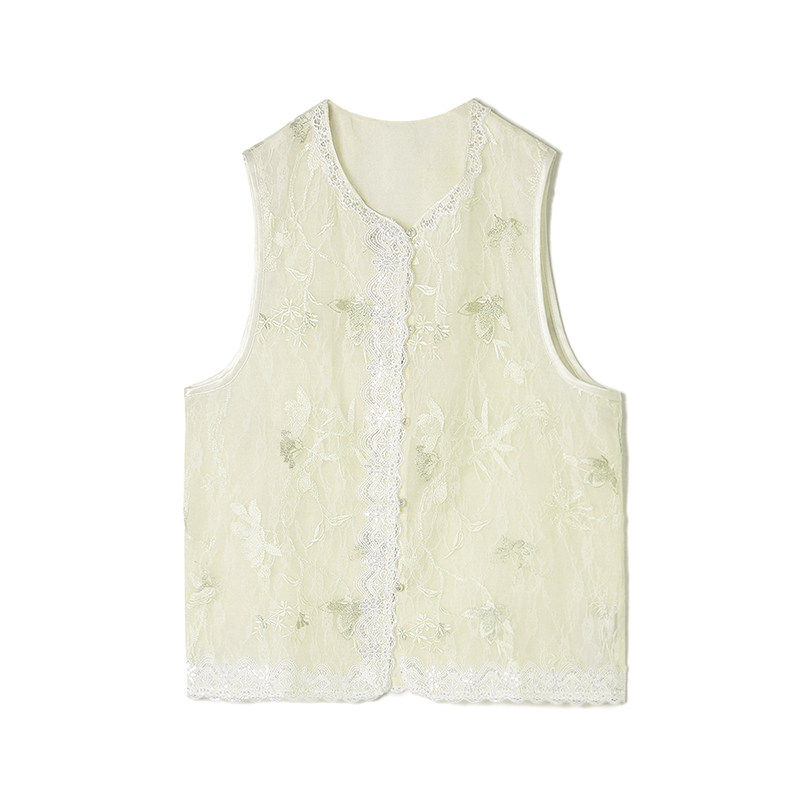 2026年春Outlets正品 高端HG系列精美绣花图案上衣宽松国风马夹女