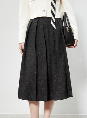 2026年春装Outlets专柜 KZ系列洋气减龄百褶中长裙高级感半身裙女