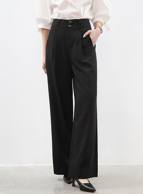 Outlets专柜撤柜正品 KZ春装2026新款简约风长裤直筒显瘦休闲裤女