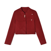 2025年冬装 Outlets专柜 RU系列高级感含羊毛双面尼毛呢外套大衣女