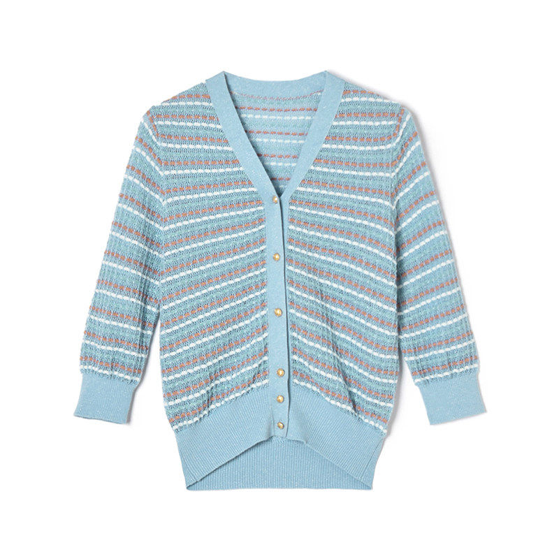 2026年春装Outlets专柜 QG系列洋气减龄花色上衣短款开衫针织衫女,女装/女士精品,毛针织衫,淘宝优惠券,粉丝福利购,淘宝优惠卷