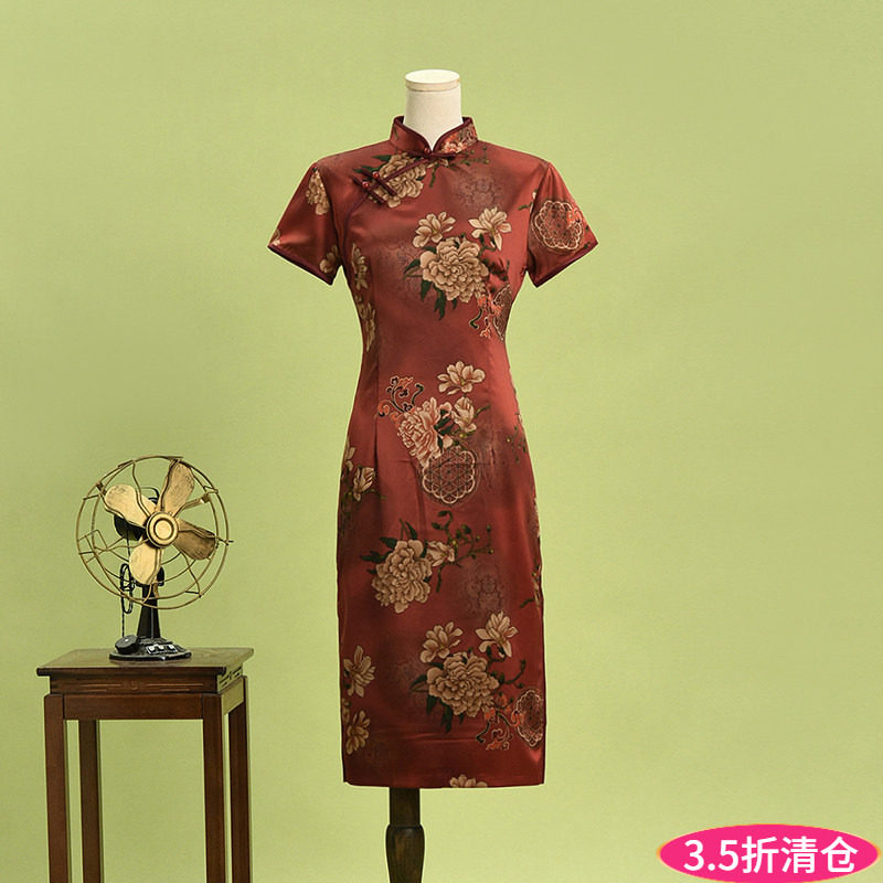 新娘服修身新中式改良旗袍