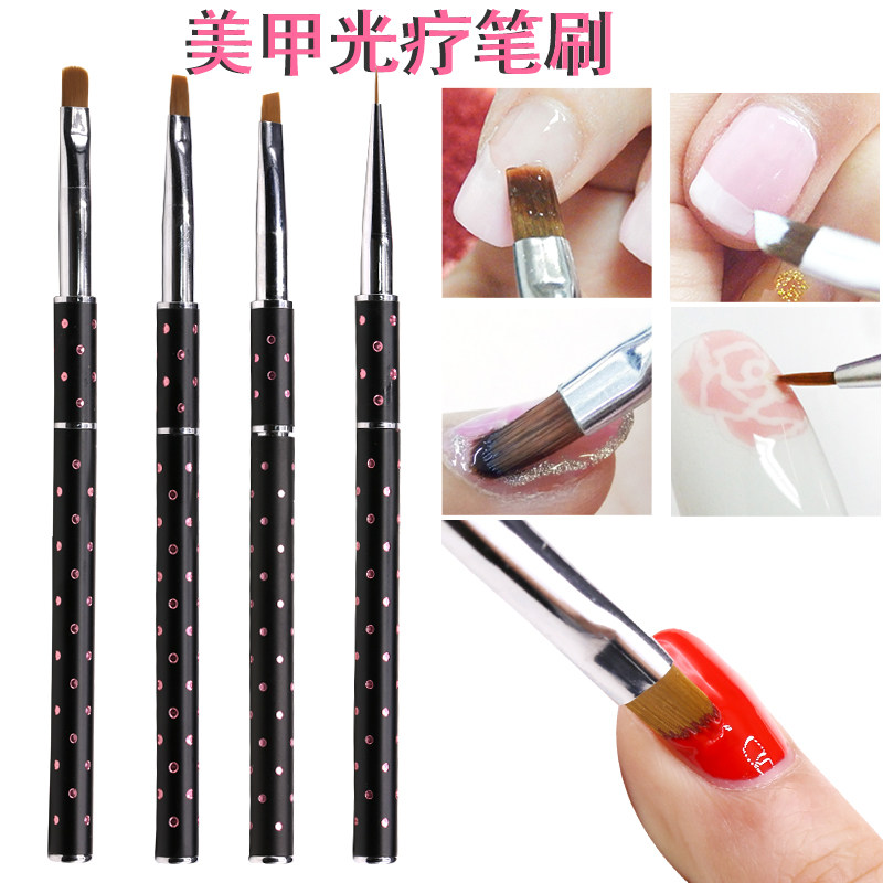 美甲笔具防尘黑色点杆光疗笔圆头笔勾线笔画线笔美甲店用精美笔具