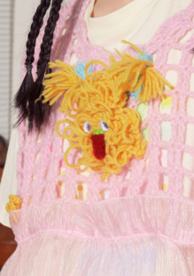 新品 外星社 魔发手工镂空毛线玩具拼接纱设计感罩裙背心2022夏季