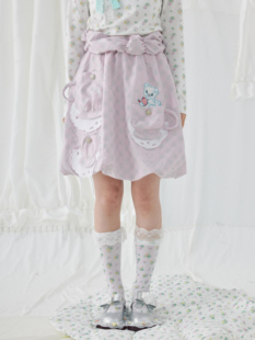 HELPHELP外星社定制提花面料茶杯可爱双色半身裙短裙2023秋季 新品