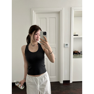OPS LA MODE 三色高弹人棉tank工字背心塑形显瘦上衣