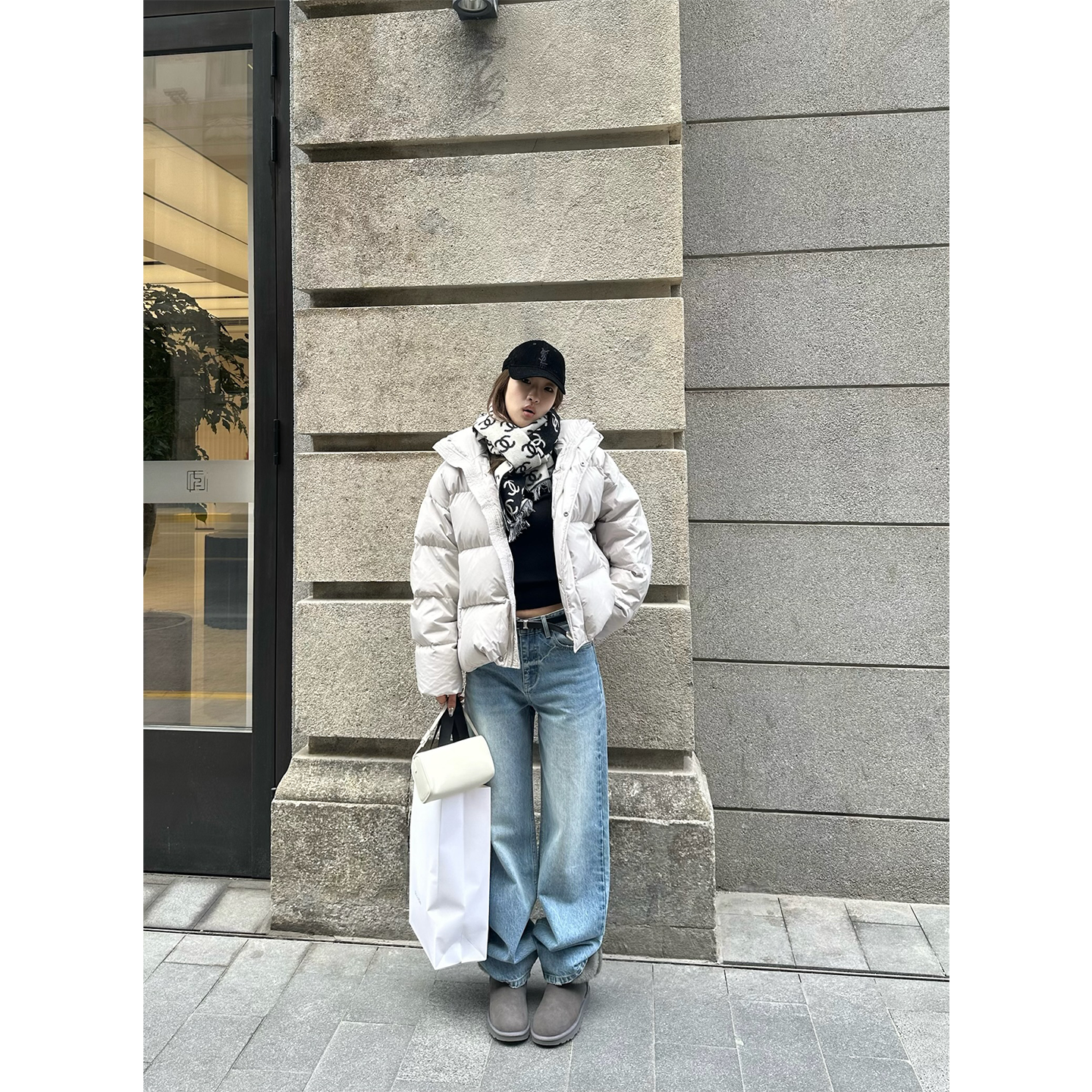 OPS LA MODE 12.14 20:00 clean fit温暖过冬水泥灰90白鹅绒服