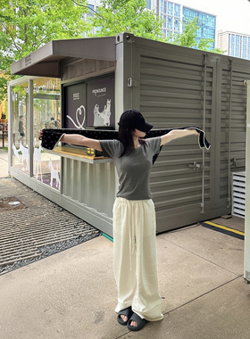 OPS LA MODE 好穿的掐腰U领T恤 正肩修身版