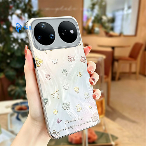 玻璃郁金香适用华为nova16Ultra软边框手机壳HIP-AL00包边防摔保护套
