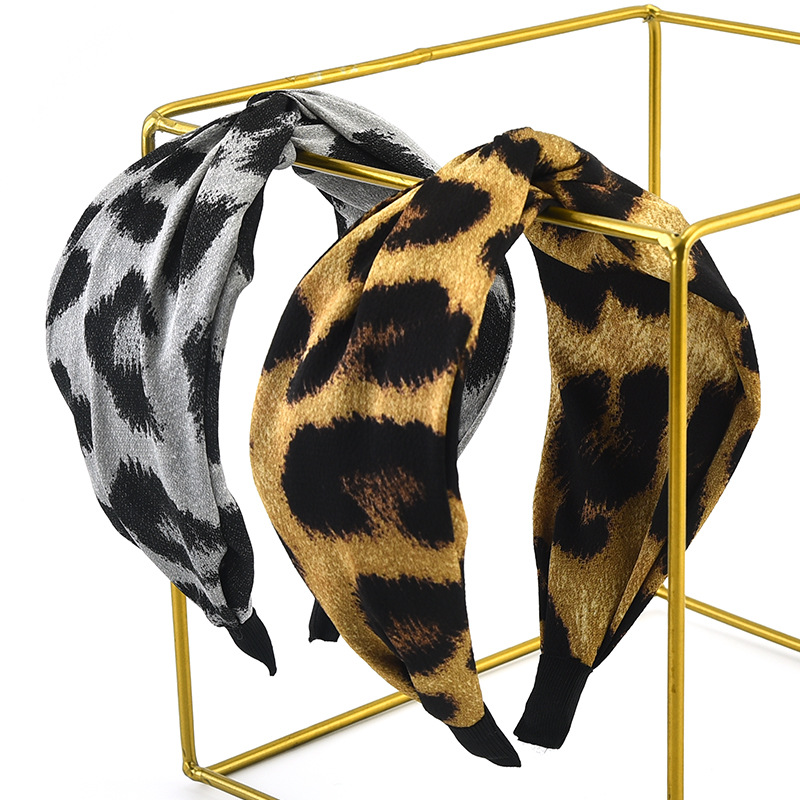 跨境欧美丝滑发箍女韩国简约成人豹纹头箍压发网红发卡女头饰品