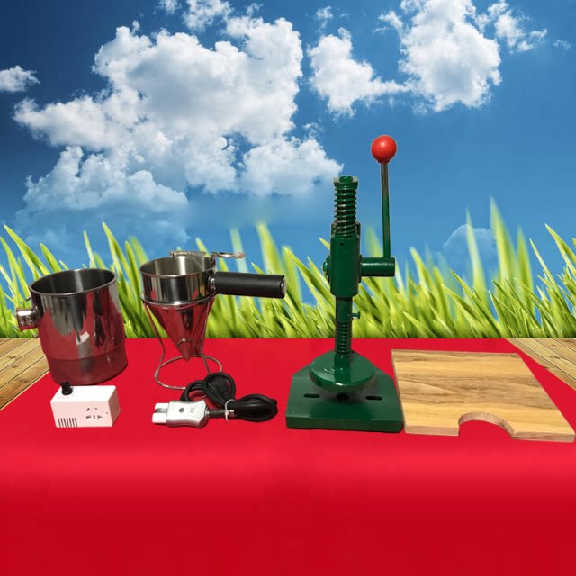 小型手工手动圆形成型恒温加热手持式膏药滴注摊涂机黑膏药制作机